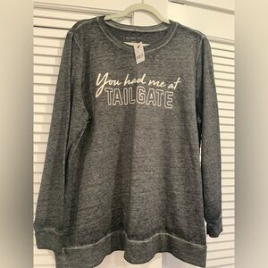 NWT Lane Bryant You Got Me at Tailgate long‎ sleeve top size 10/12